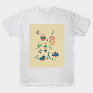 Retro Christmas glass toys T-Shirt